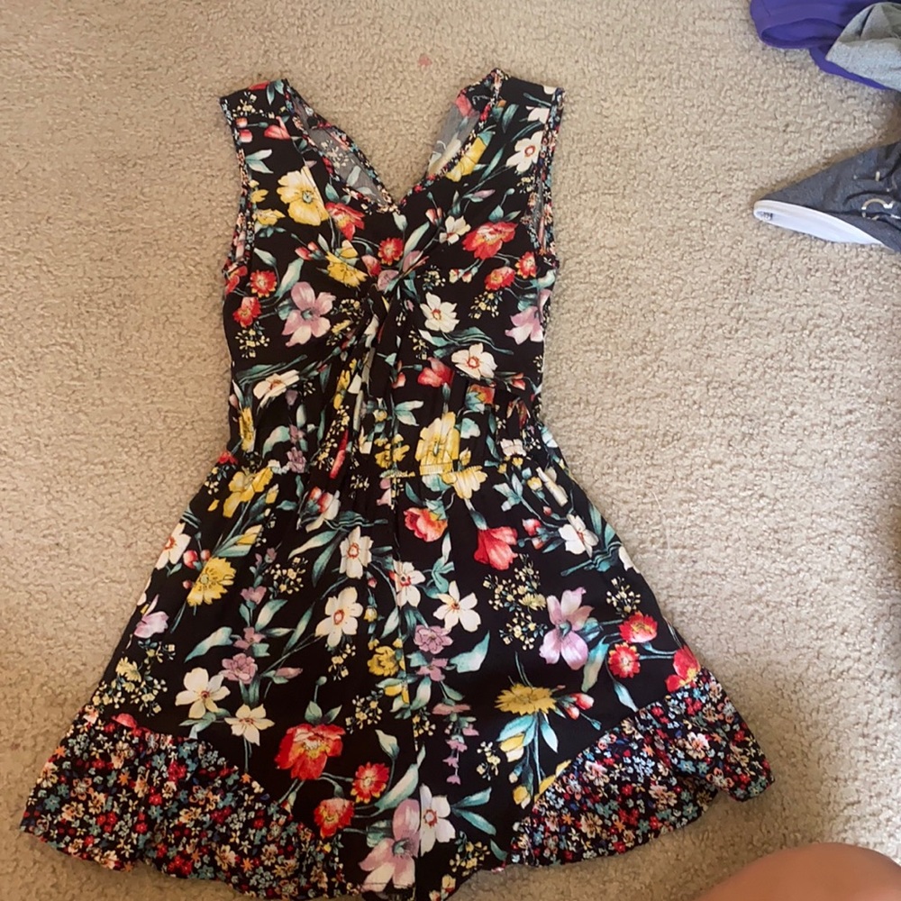 floral romper with tie